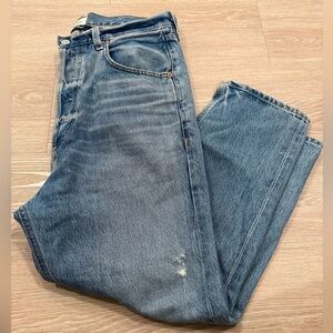 Citizens of Humanity Premium Vintage Distressed Button-Fly Straight Jeans